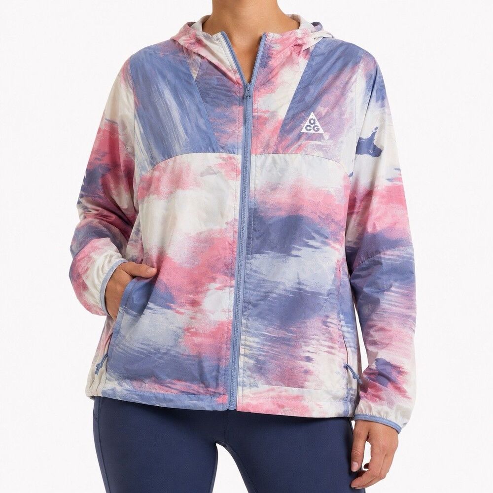 Nike ACG Cinder Cone Windbreaker Jacket Women’s M Abstract Print Packable Hooded